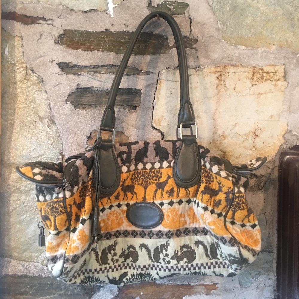 Stella McCartney Knit Animal Print Bag